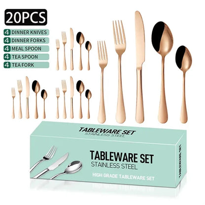 20 Piece Silverware Flatware Cutlery Set Stainless Steel