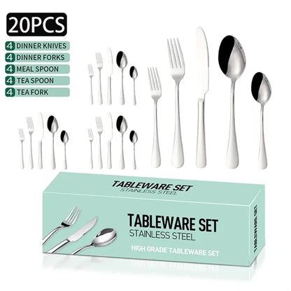 20 Piece Silverware Flatware Cutlery Set Stainless Steel