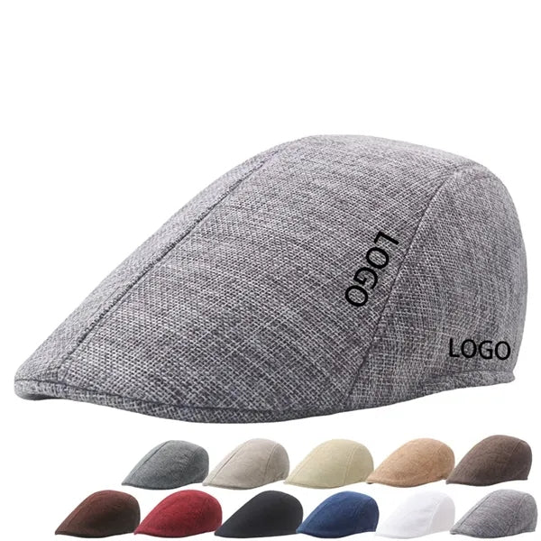 Cotton Linen Flat Cap