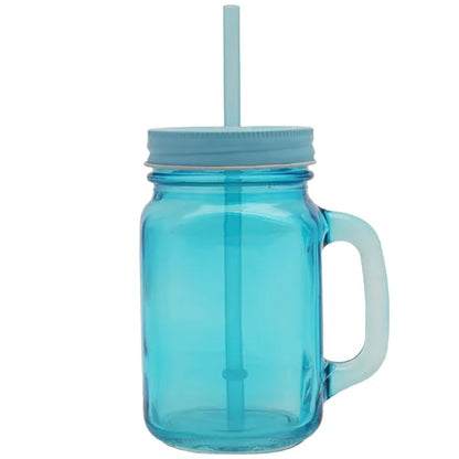 15 oz. Colored Mason Jars with Handle