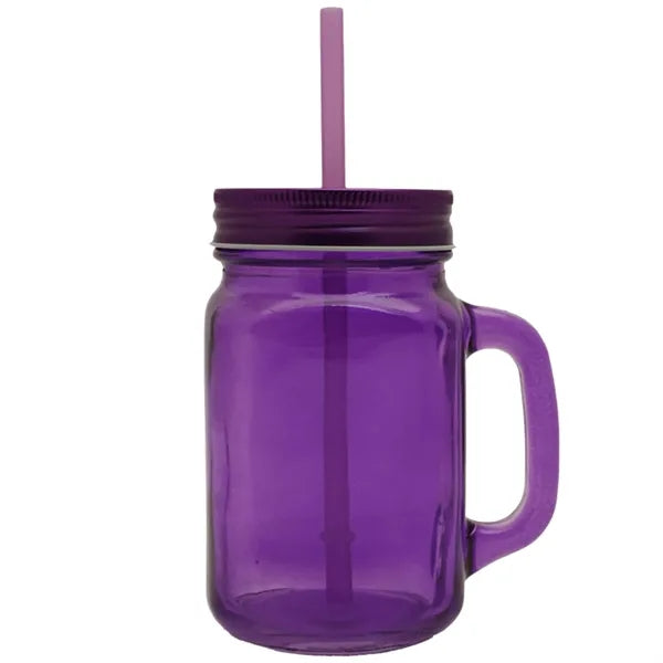 15 oz. Colored Mason Jars with Handle
