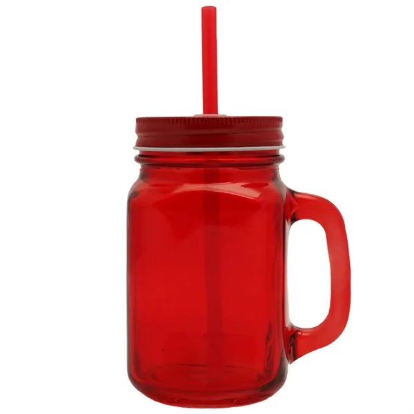 15 oz. Colored Mason Jars with Handle