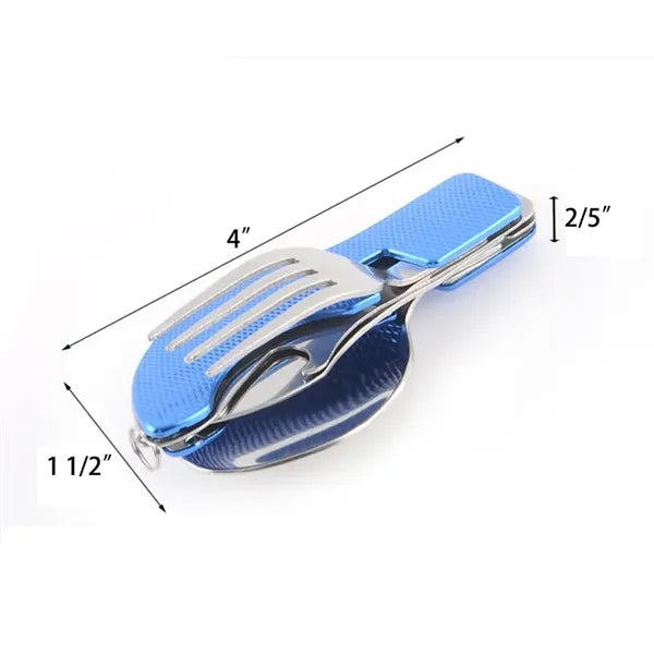 3-In-1 Stainless Fold Combination Tableware Spoon Knife Fork