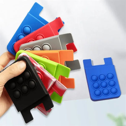 Silicone Bubble Decompression Phone Back Sticker Card Holder