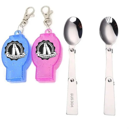 Outdoor camping with box portable folding mini cutlery fork
