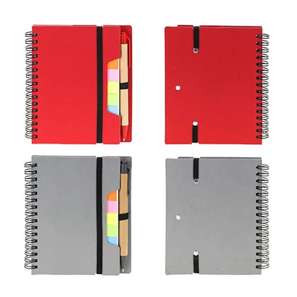 Spiral Lined Kraft Paper Bookmark Notebook with Pen Holder