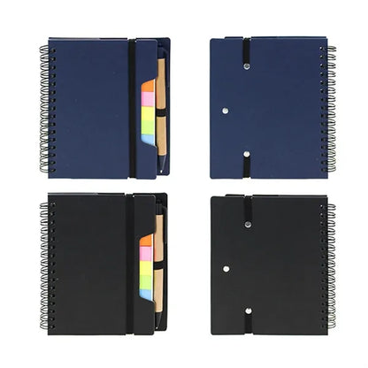 Spiral Lined Kraft Paper Bookmark Notebook with Pen Holder
