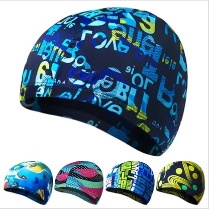 Full Printing Polyester Spandex Swimming Cap