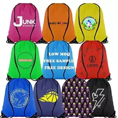 Customized 210D Polyester Durable Drawstring Backpack Bag