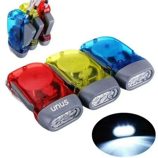 Hand Crank 3 LED Dynamo Flashlight