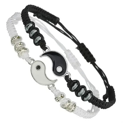 Handmade Diamond Braided  Tai Chi Couple Bracelets Jewelry