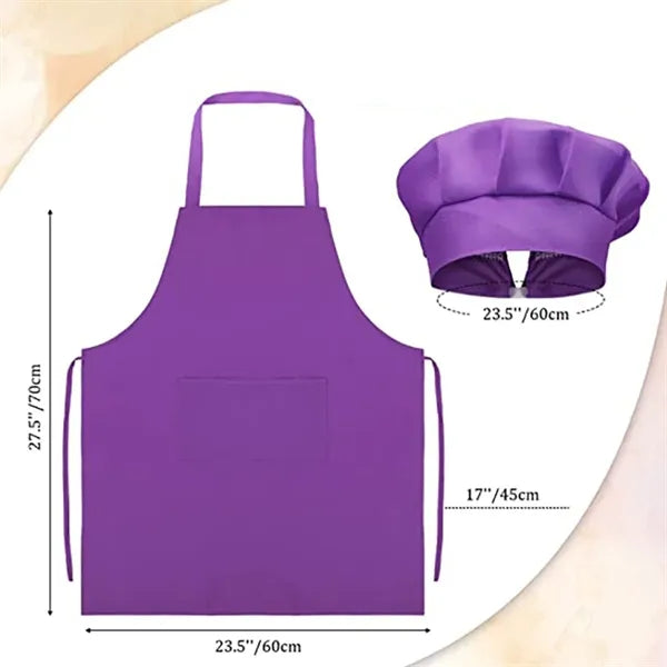 Adjustable Baking DIY Chef Hat Parent-Child Apron Set
