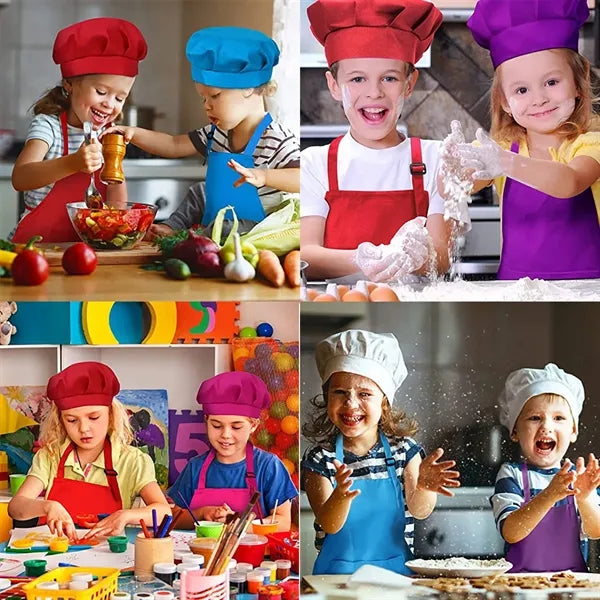 Adjustable Baking DIY Chef Hat Parent-Child Apron Set