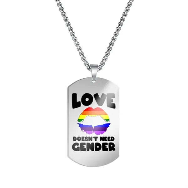 1.97"x1.10" Custom Pride Rainbow Dog Tag LGBT Metal Jewelry