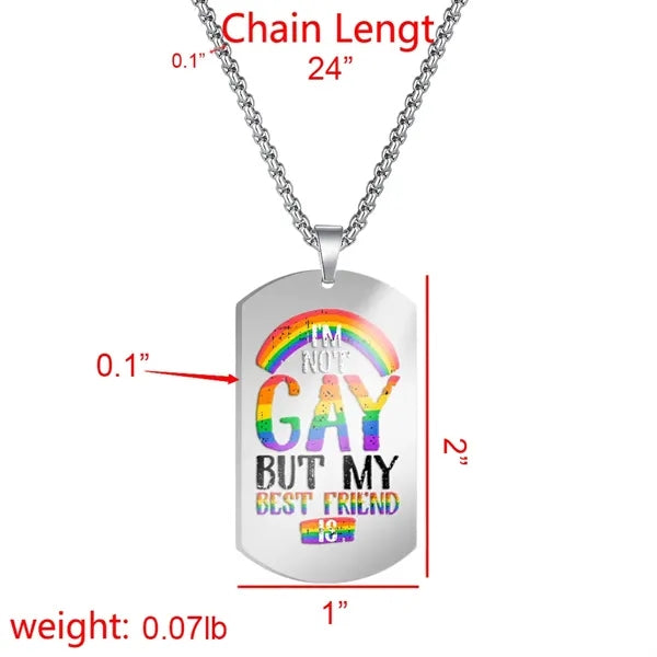 1.97"x1.10" Custom Pride Rainbow Dog Tag LGBT Metal Jewelry