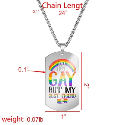 1.97"x1.10" Custom Pride Rainbow Dog Tag LGBT Metal Jewelry