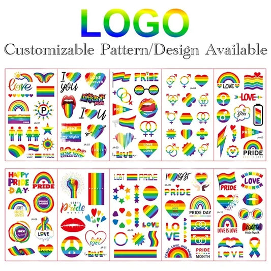 LGBT Rainbow Gay Pride Non-toxic Temporary Tattoo Stickers