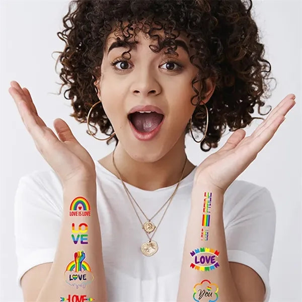 LGBT Rainbow Gay Pride Non-toxic Temporary Tattoo Stickers