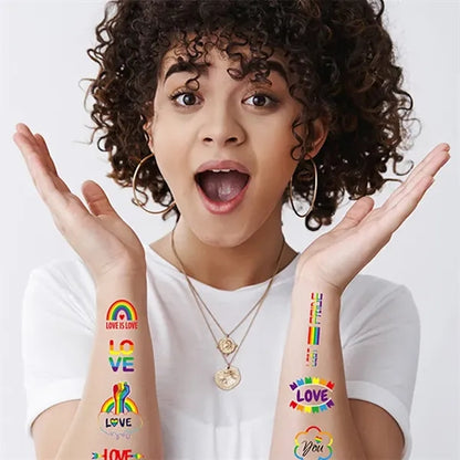 LGBT Rainbow Gay Pride Non-toxic Temporary Tattoo Stickers