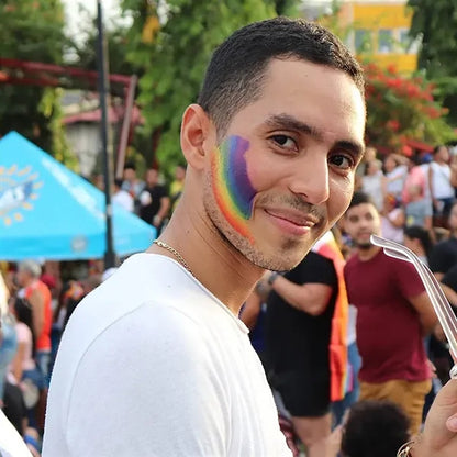 Gay Pride Rainbow Flag Crayon Painting Brush Face Paint