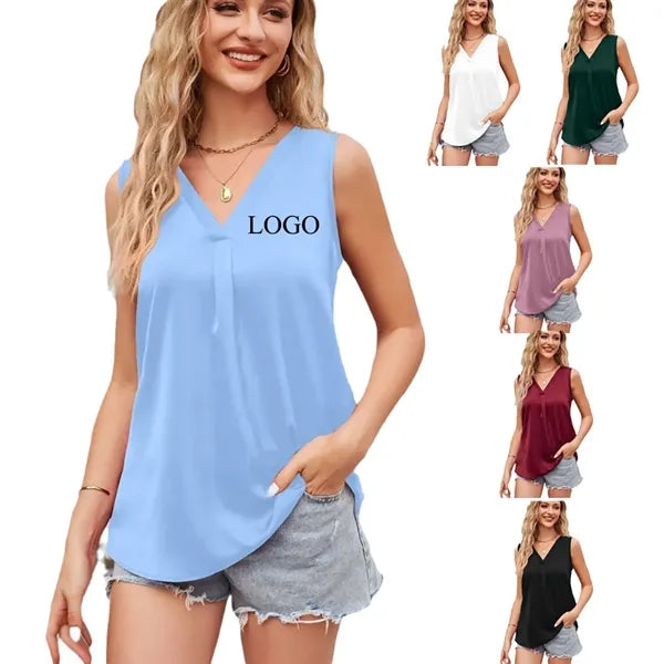 Women's Summer Sleeveless Tunic Casual T-Shirt