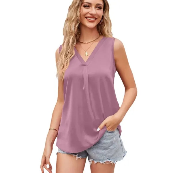Women's Summer Sleeveless Tunic Casual T-Shirt
