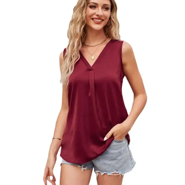 Women's Summer Sleeveless Tunic Casual T-Shirt