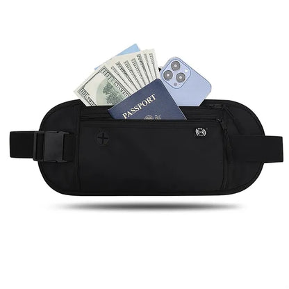 RFID Blocking Travel Hidden Money Belt Running Waist Bag