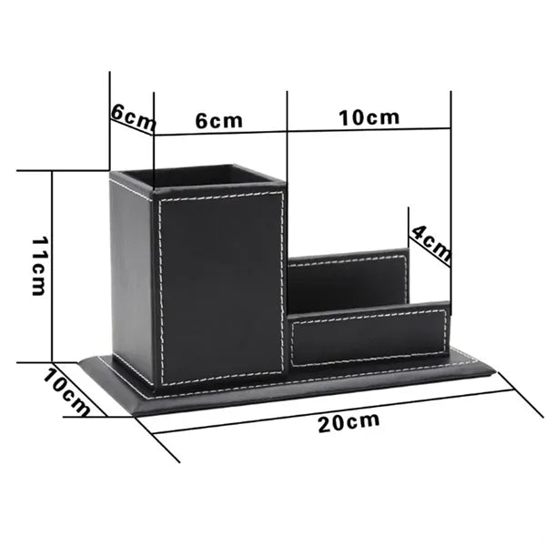 PU Leather Pen Stand Business Card Holder