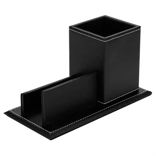PU Leather Pen Stand Business Card Holder