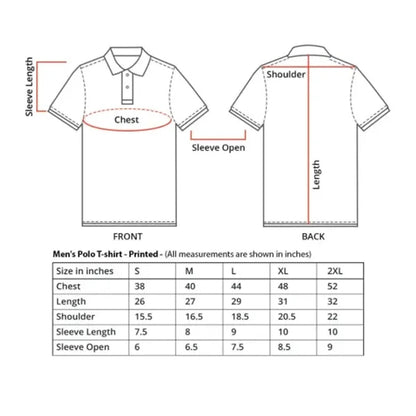 Men's Blue Polo Shirt - Printed (Front and Back)