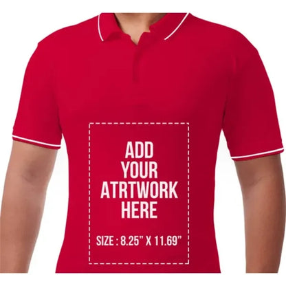 Men's Red Polo Shirt - Printed