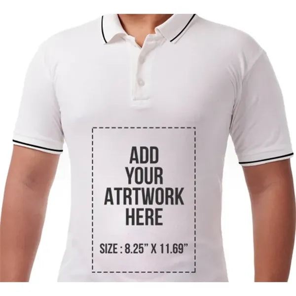 Men's White Polo Shirt - Printed