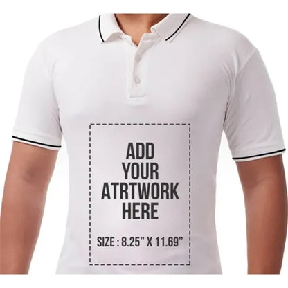 Men's White Polo Shirt - Printed