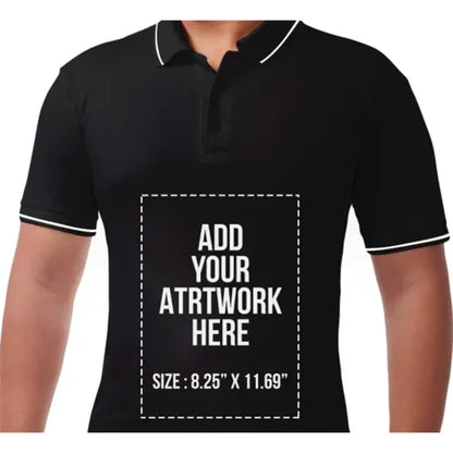 Men's Black Polo Shirt - Custom Printed