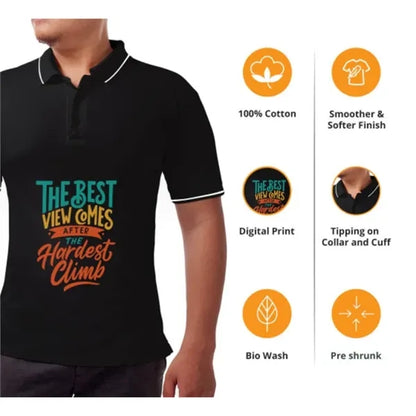 Men's Black Polo Shirt - Custom Printed