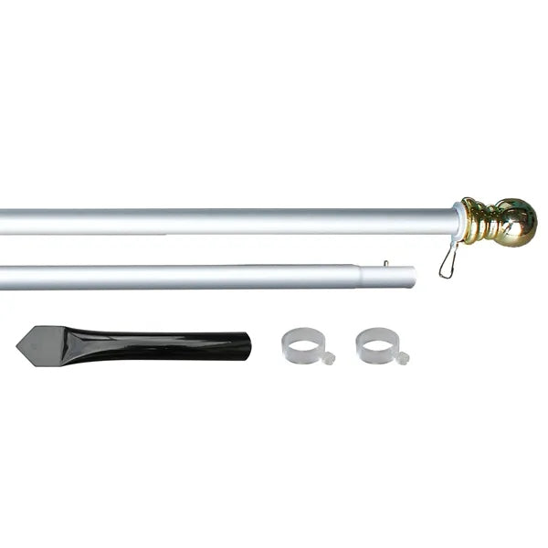 8' Silver Aluminum Display Pole