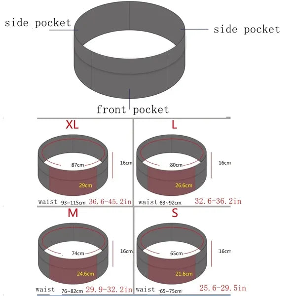 Running Belt Travel Money Fanny Waist Pack 3 Big Pockets