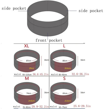 Running Belt Travel Money Fanny Waist Pack 3 Big Pockets