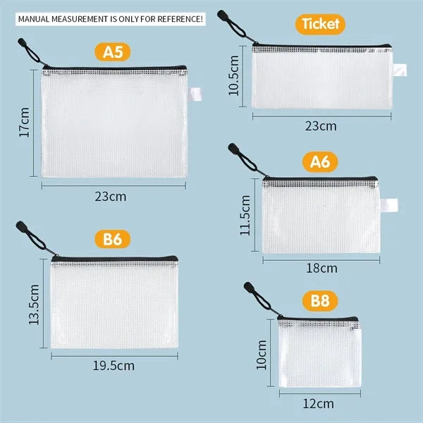 A3 Size Large Mesh Zipper Pouch