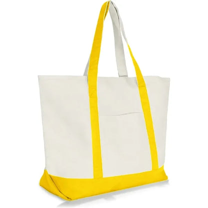 Zippered Canvas Tote Bag