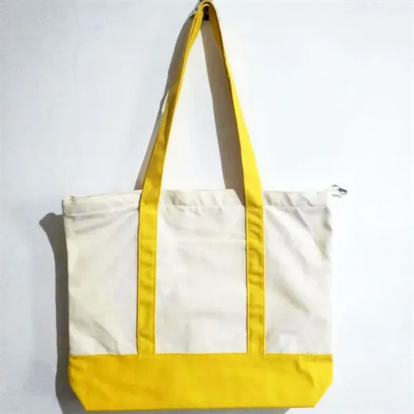 Zippered Canvas Tote Bag