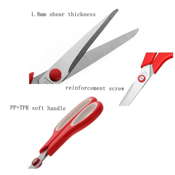 Scissors Sharp Shears Soft Handles Stainless Steel
