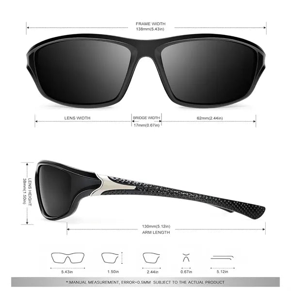 Polarized Sports Sunglasses For Men With Glasses Retainer-An