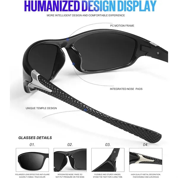 Polarized Sports Sunglasses For Men With Glasses Retainer-An