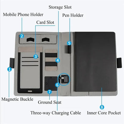 Wireless Charging Organizer With Notebook