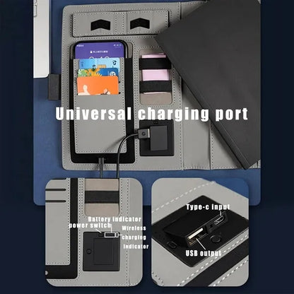 Wireless Charging Organizer With Notebook
