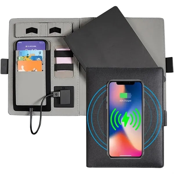 Wireless Charging Organizer With Notebook
