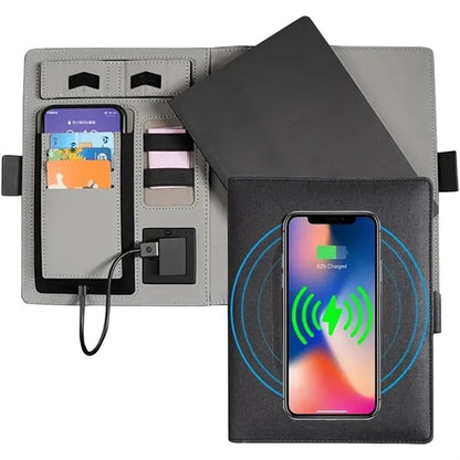 Wireless Charging Organizer With Notebook