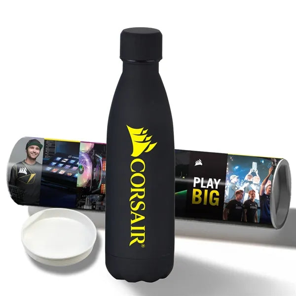 17 oz Rubberized Stainless Steel Bottle with Shipping Tube